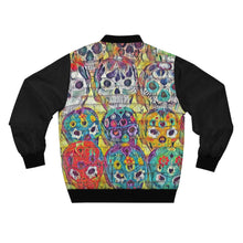 Load image into Gallery viewer, Graphic Day of the Dead Skull Bomber Jacket (Black/Full Print)