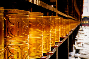Prayer Wheels In Tibet Temple 5 x 7 / Colored Tracy McCrackin Photography GiclŽe - Tracy McCrackin Photography