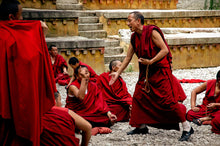 Load image into Gallery viewer, Debating Monks in Tibet 5 x 7 / Colored Tracy McCrackin Photography GiclŽe - Tracy McCrackin Photography