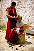 Load image into Gallery viewer, Monk Getting his Head Shaved 5 x 7 / Colored Tracy McCrackin Photography GiclŽe - Tracy McCrackin Photography