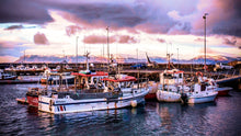 Load image into Gallery viewer, sunset-over-the-icelandic-harbor