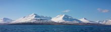 Load image into Gallery viewer, Snowcapped Mountains along Iceland&#39;s Harbor Panorama 5 x 7 / Colored Tracy McCrackin Photography Gicl‚e - Tracy McCrackin Photography