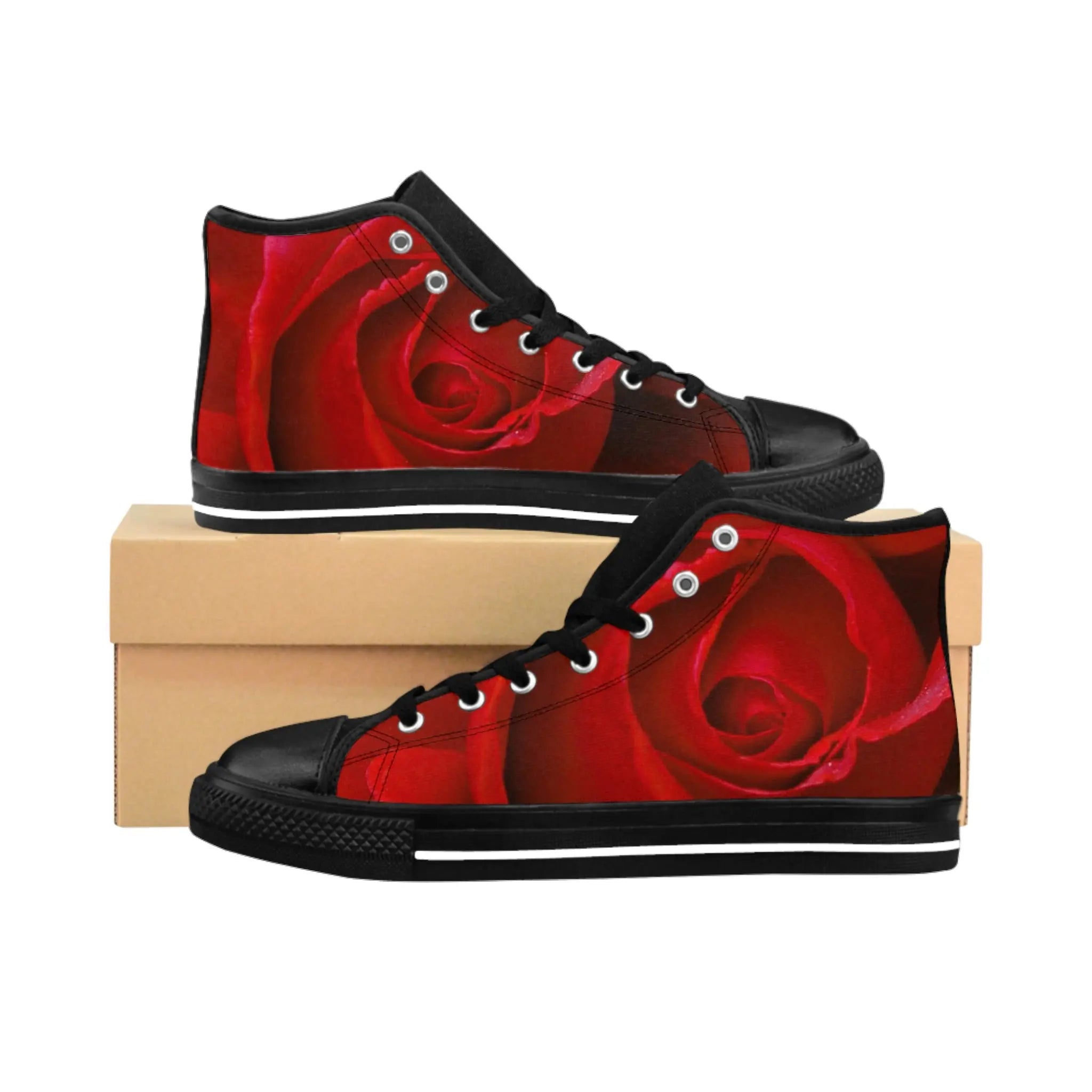 Custom Rose Women's High-top Sneakers Black sole / US 6 Printify Shoes - Tracy McCrackin Photography