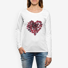 Load image into Gallery viewer, Women&#39;s Red Rose Heart Long sleeve T-shirt Printy6 Women&#39;s Long Sleeve Shirts - Tracy McCrackin Photography