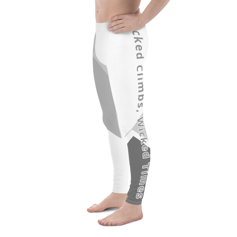 Wicked Climbs Men's Leggings (White/Grey) Tracy McCrackin Photography Clothing - Tracy McCrackin Photography
