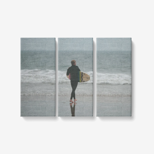 Catching the Wave- 3 Piece Canvas Wall Art - Framed Ready to Hang 3x8"x18" Printy6 Wall art - Tracy McCrackin Photography