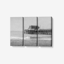 Load image into Gallery viewer, B&amp;W Newport Pier - 3 Piece Canvas Wall Art - Framed Ready to Hang 3x8&quot;x18&quot; Printy6 Wall art - Tracy McCrackin Photography