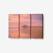 Load image into Gallery viewer, Faded Seaside Sunset - 3 Piece Canvas Wall Art - Framed Ready to Hang 3x8&quot;x18&quot; Printy6 Wall art - Tracy McCrackin Photography
