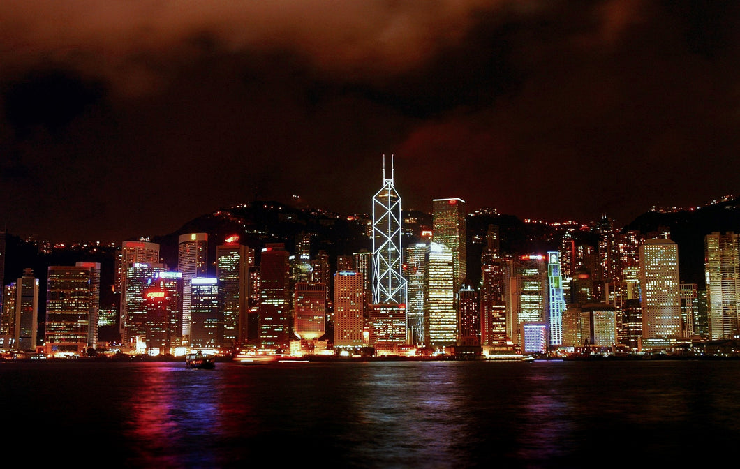 Hong Kong Harbor Night Skyline Tracy McCrackin Photography Gicl‚e - Tracy McCrackin Photography