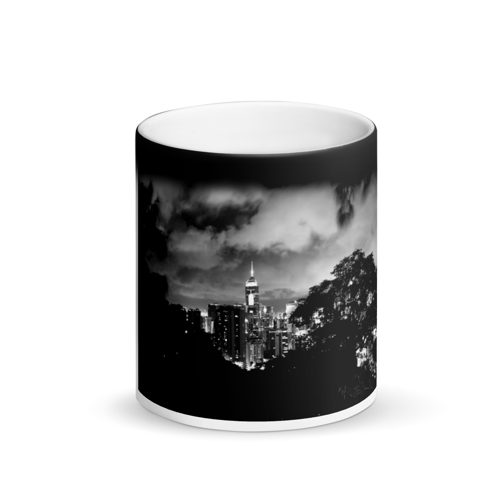 Hong Kong City Nightscape Black Magic Mug Printful Home Decor - Tracy McCrackin Photography