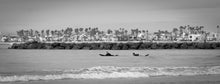 Load image into Gallery viewer, Happiness Comes in Waves Newport Beach 24 X 6 / B&amp;W Tracy McCrackin Photography GiclŽe - Tracy McCrackin Photography