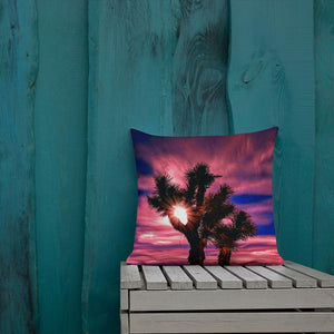Joshua Tree Moonlit Sky Premium Pillow Tracy McCrackin Photography Home Decor - Tracy McCrackin Photography