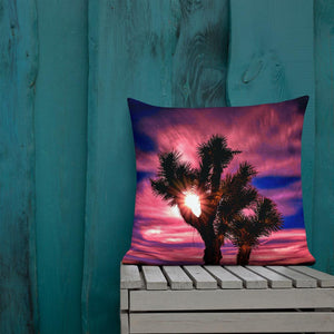 Joshua Tree Moonlit Sky Premium Pillow Tracy McCrackin Photography Home Decor - Tracy McCrackin Photography
