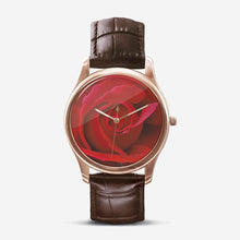 Load image into Gallery viewer, Red Rose Quartz Watch (Brown) Printy6 Watch - Tracy McCrackin Photography