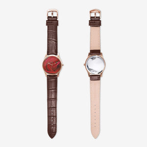 Red Rose Quartz Watch (Brown) Printy6 Watch - Tracy McCrackin Photography