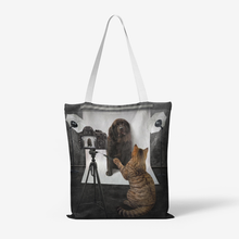 Load image into Gallery viewer, Photography Humor Cat/Dog Canvas Tote Bags Printy6 Bags - Tracy McCrackin Photography