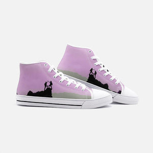 Sick SendsUnisex High Top Canvas Shoes (Pink/Grey) Printy6 Shoes - Tracy McCrackin Photography