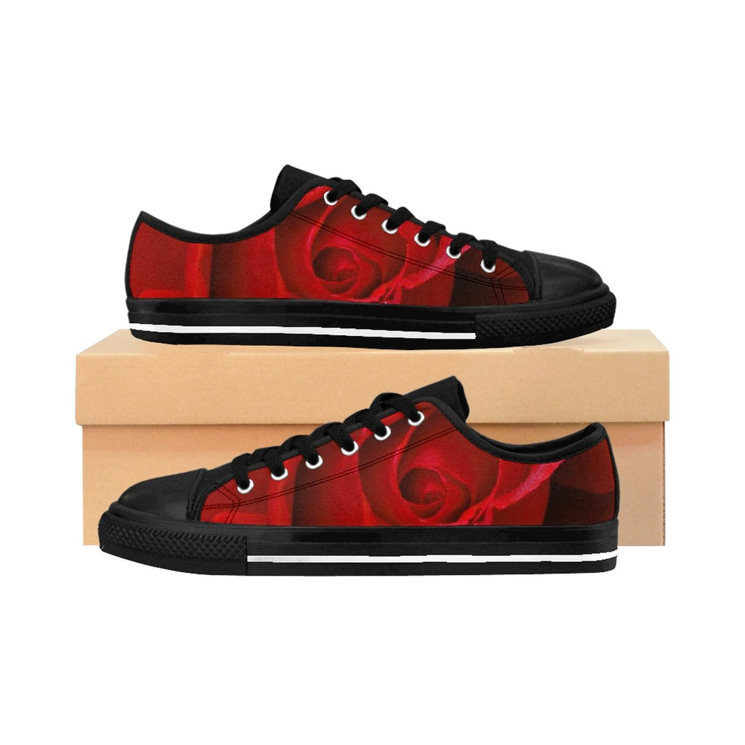 Beautiful Red Rose Women's Sneakers Printify Clothing - Tracy McCrackin Photography