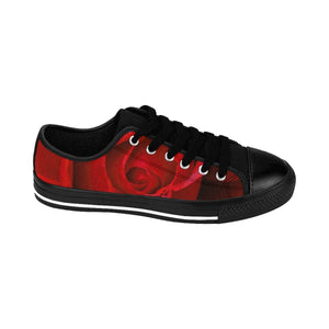 Beautiful Red Rose Women's Sneakers Printify Clothing - Tracy McCrackin Photography
