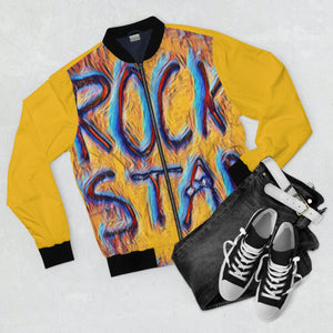 California Rock Star Graffiti Bomber Jacket (Yellow)