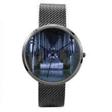 Load image into Gallery viewer, Newport Pier - Waterproof Quartz With Stainless Steel Band Watch Black Printy6 Lifestyle - Tracy McCrackin Photography