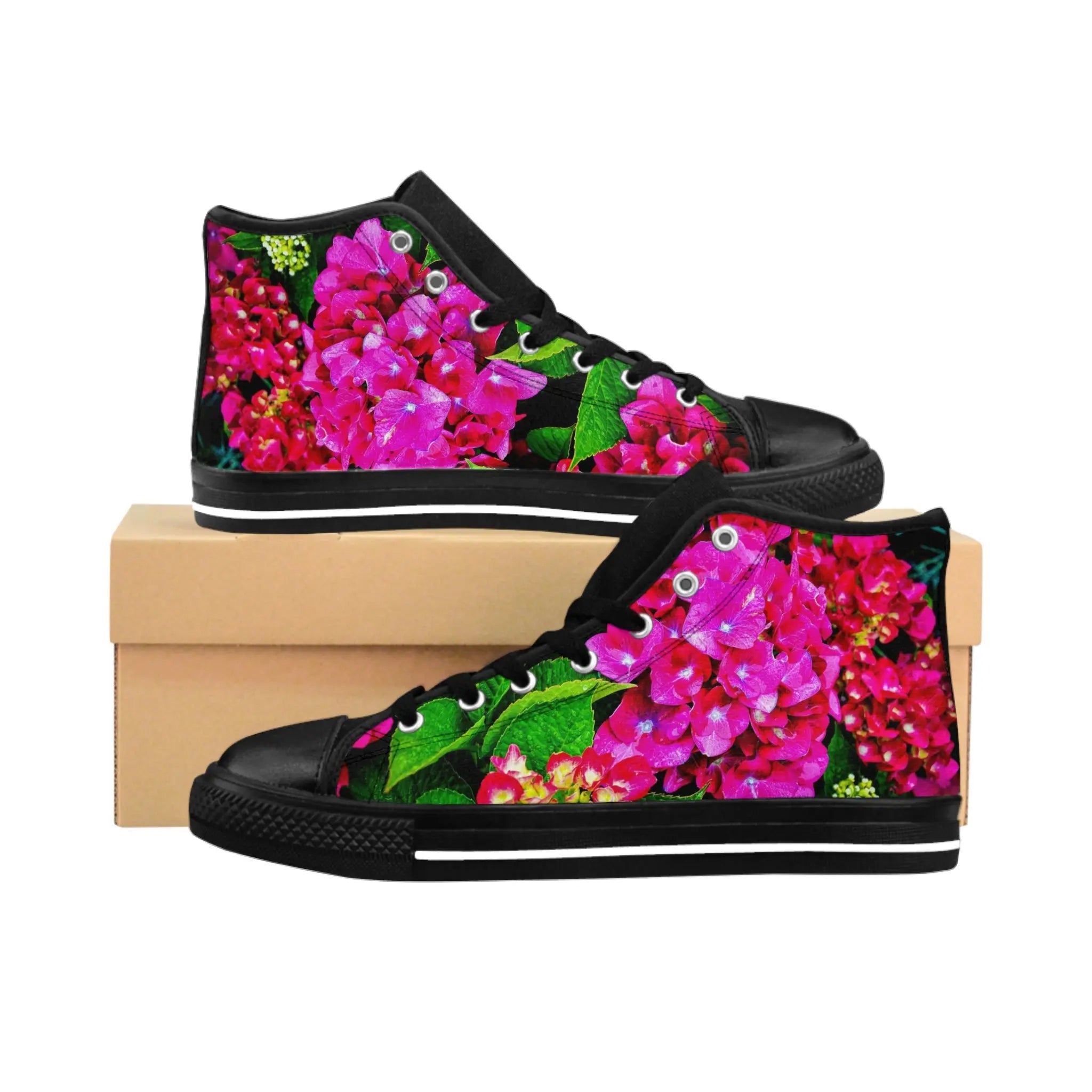Walking Through the Garden Women's High-top Sneakers Black sole / US 6 Printify Shoes - Tracy McCrackin Photography