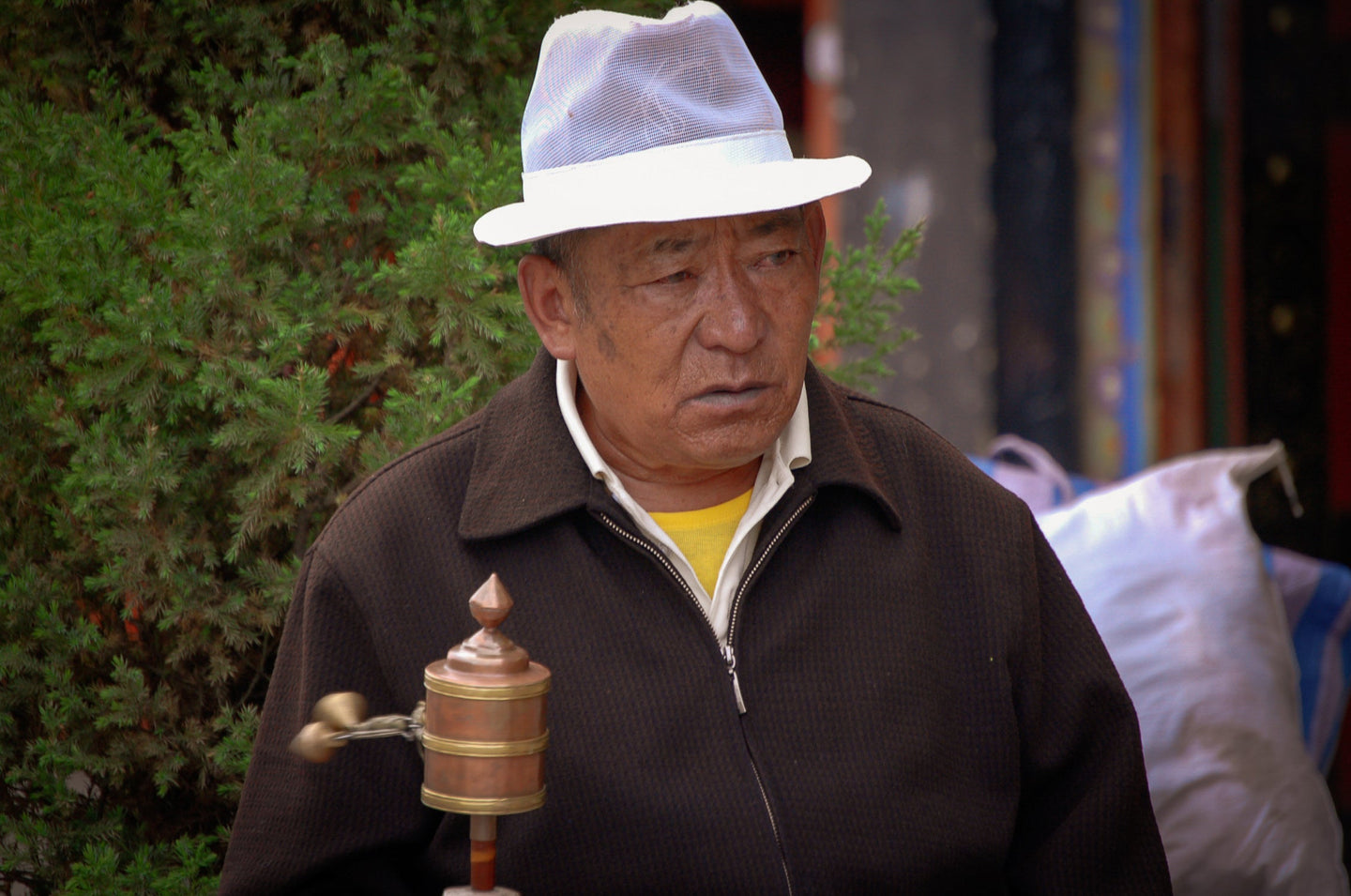 Man with a Prayer Wheel 5 x 7 / Colored Tracy McCrackin Photography GiclŽe - Tracy McCrackin Photography