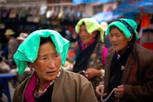 Load image into Gallery viewer, Tibetans Wearing Head Scarves 5 x 7 / Colored Tracy McCrackin Photography GiclŽe - Tracy McCrackin Photography