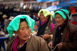 Tibetans Wearing Head Scarves 5 x 7 / Colored Tracy McCrackin Photography GiclŽe - Tracy McCrackin Photography