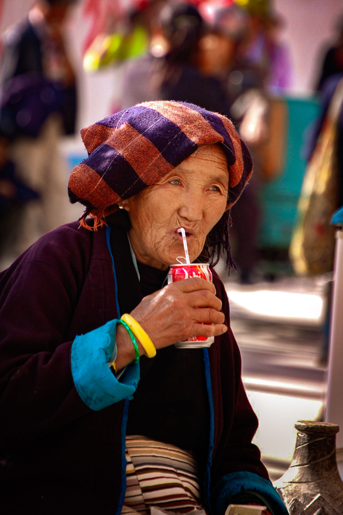 Tibetan Woman Drinking a Coke 5 x 7 / Colored Tracy McCrackin Photography GiclŽe - Tracy McCrackin Photography