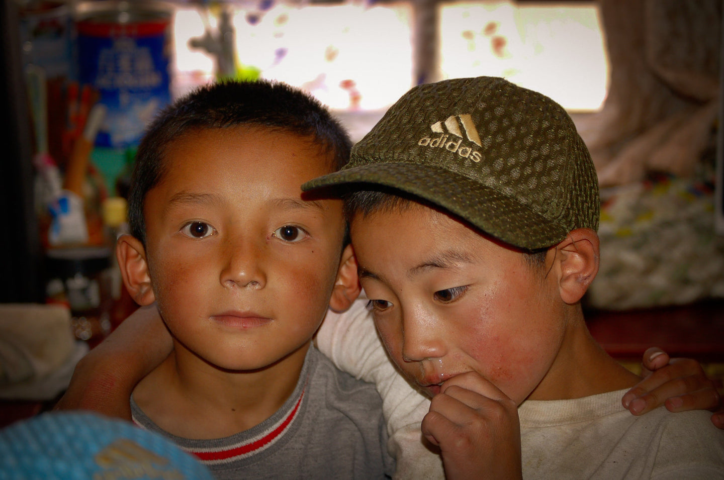 Tibetan Orphans Hugging 5 x 7 / Colored Tracy McCrackin Photography GiclŽe - Tracy McCrackin Photography