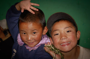 Smiling Orphans in Tibet 5 x 7 / Colored Tracy McCrackin Photography GiclŽe - Tracy McCrackin Photography