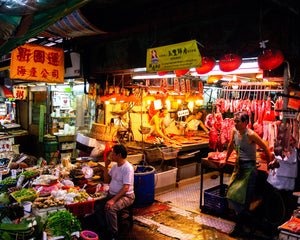 Hong Kong Meat Market at Night 5 x 7 / Colored Tracy McCrackin Photography - Tracy McCrackin Photography