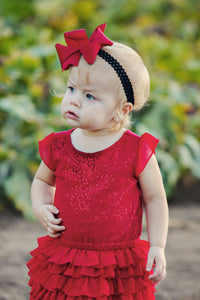 Pretty little girl in Red Dress on farm Tracy McCrackin Photography - Tracy McCrackin Photography