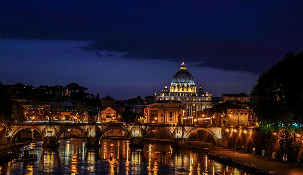 Sunset over the Tiber River in Rome 5x7 / Colored Tracy McCrackin Photography GiclŽe - Tracy McCrackin Photography