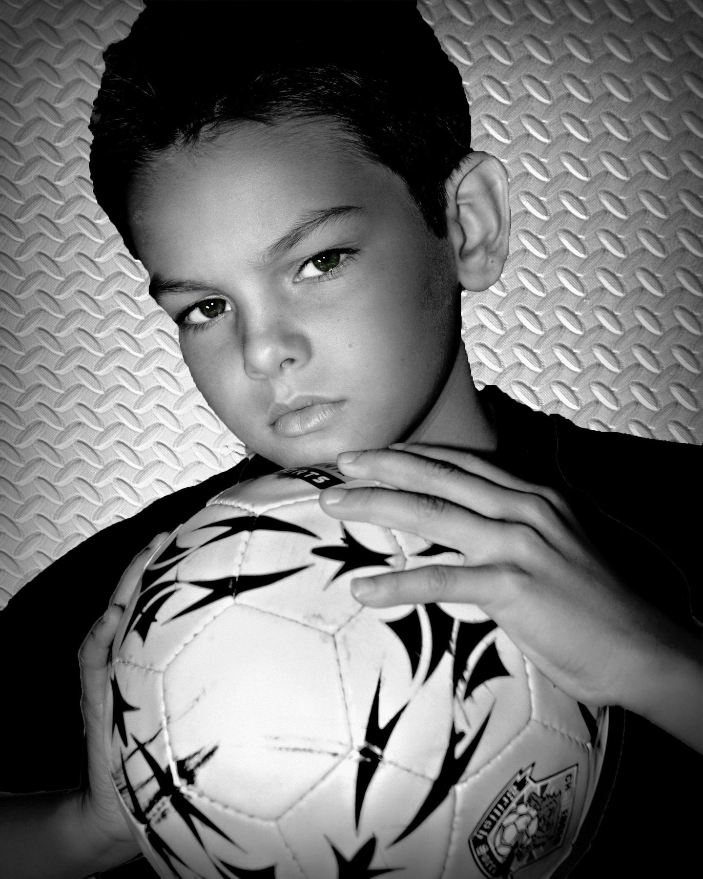 Soccer boy in black and white Tracy McCrackin Photography Gicl‚e - Tracy McCrackin Photography