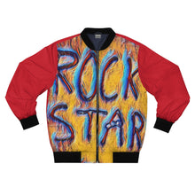 Load image into Gallery viewer, California Rock Star Graffiti Bomber Jacket (Red)