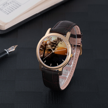 Load image into Gallery viewer, Sunset over the Mountains - Waterproof LeatherÊBand Watch - Tracy McCrackin Photography