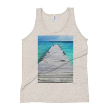 Load image into Gallery viewer, Beach Pier Unisex Tank Top Tri-Oatmeal / XS Tracy McCrackin Photography - Tracy McCrackin Photography
