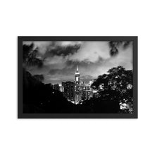 Load image into Gallery viewer, Hong Kong Cityscape Framed poster (BW) Black / 12×18 Tracy McCrackin Photography - Tracy McCrackin Photography