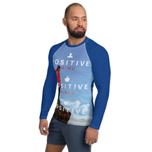 Load image into Gallery viewer, Positive Vibes Men&#39;s Rash Guard (Blue) Tracy McCrackin Photography Clothing - Tracy McCrackin Photography
