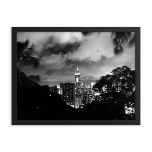 Hong Kong Cityscape Framed poster (BW) Black / 18×24 Tracy McCrackin Photography - Tracy McCrackin Photography