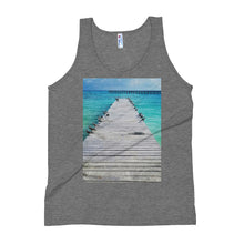 Load image into Gallery viewer, Beach Pier Unisex Tank Top Athletic Grey / XS Tracy McCrackin Photography - Tracy McCrackin Photography
