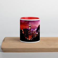 Load image into Gallery viewer, Hong Kong Nightscape Mug with Color Inside Red Tracy McCrackin Photography - Tracy McCrackin Photography