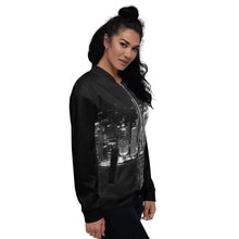 Load image into Gallery viewer, Stunning Cityscape in B&amp;W Unisex Bomber Jacket Tracy McCrackin Photography Clothing - Tracy McCrackin Photography