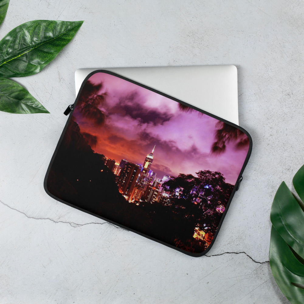 Hong Kong Nightscape Laptop Sleeve 13 in Tracy McCrackin Photography - Tracy McCrackin Photography