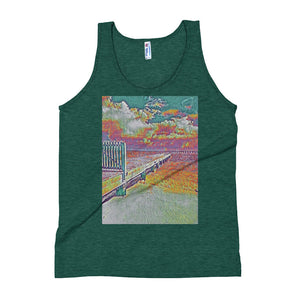 Peaceful Pier Unisex Tank Top Tri-Evergreen / XS Tracy McCrackin Photography - Tracy McCrackin Photography