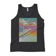Load image into Gallery viewer, Peaceful Pier Unisex Tank Top Tri-Black / XS Tracy McCrackin Photography - Tracy McCrackin Photography
