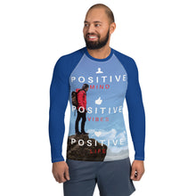 Load image into Gallery viewer, Positive Vibes Men&#39;s Rash Guard (Blue) XS Tracy McCrackin Photography Clothing - Tracy McCrackin Photography
